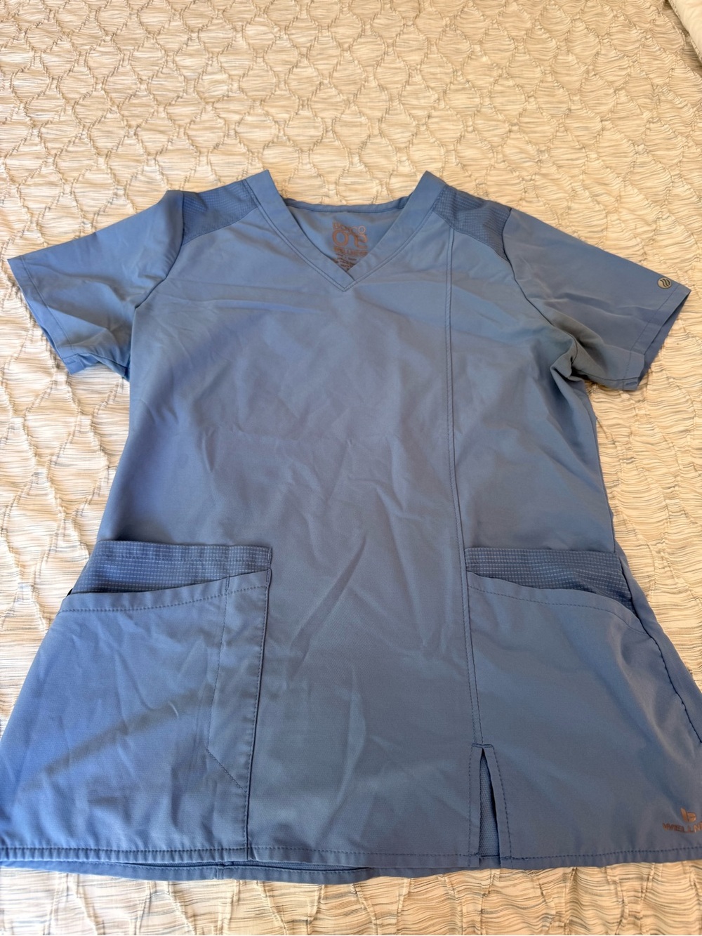 Barco Uniforms Blue V-Neck Wellness Scrub Top